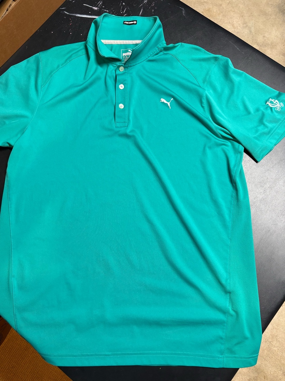Puma Men's Teal Short-Sleeve Golf Polo men’s Large